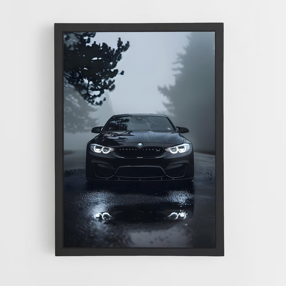 Poster Élégance pluie – affiche BMW (vue 2)